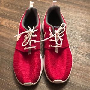 Red tennis shoes
